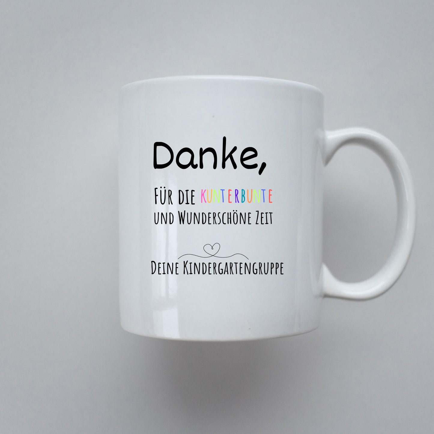 Personalisierte Tasse Erzieherin Abschied – Danke Spruch Kindergarten Geschenk – Keramiktasse 330ml mit Namen Kita Gruppe