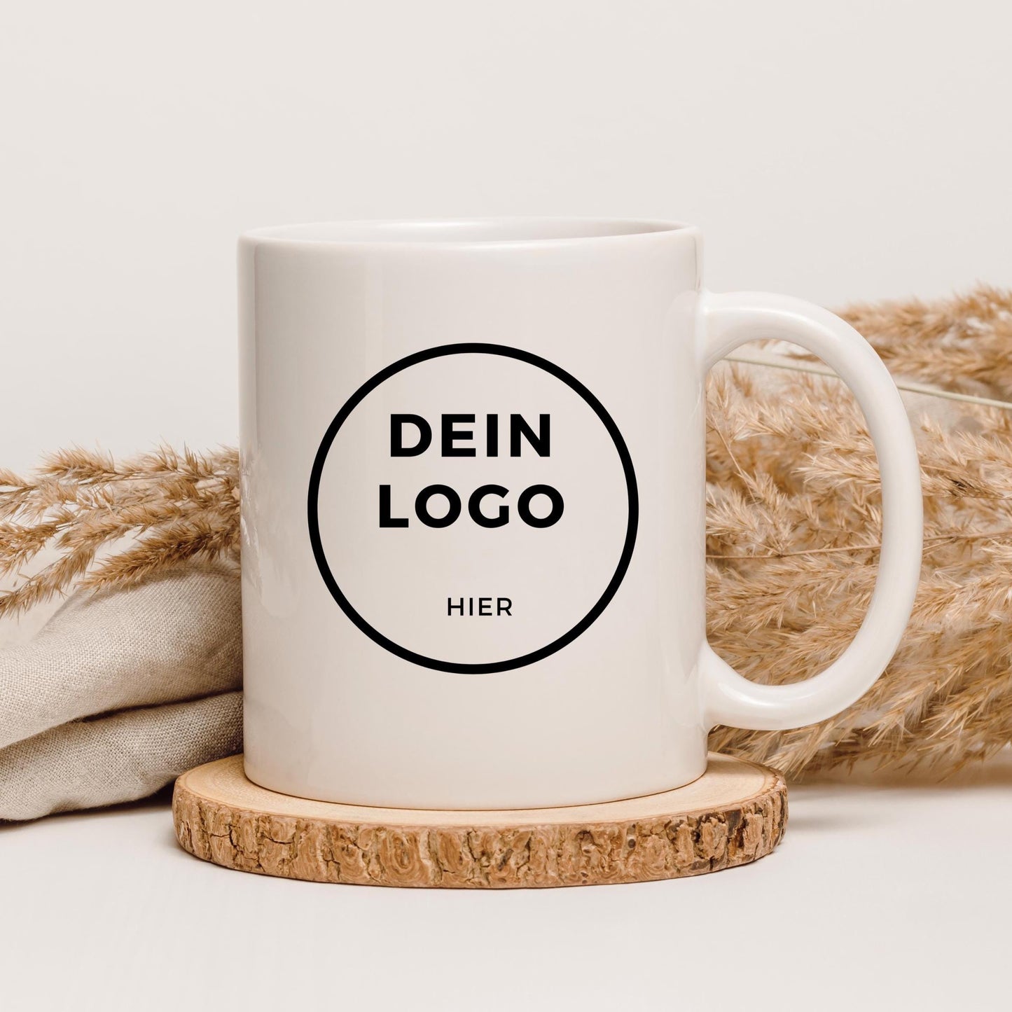Werbetasse mit Logo – Personalisierte Tasse 330ml | Bedruckte Tasse als Werbegeschenk | Spülmaschinenfest | Ab 1 Stück