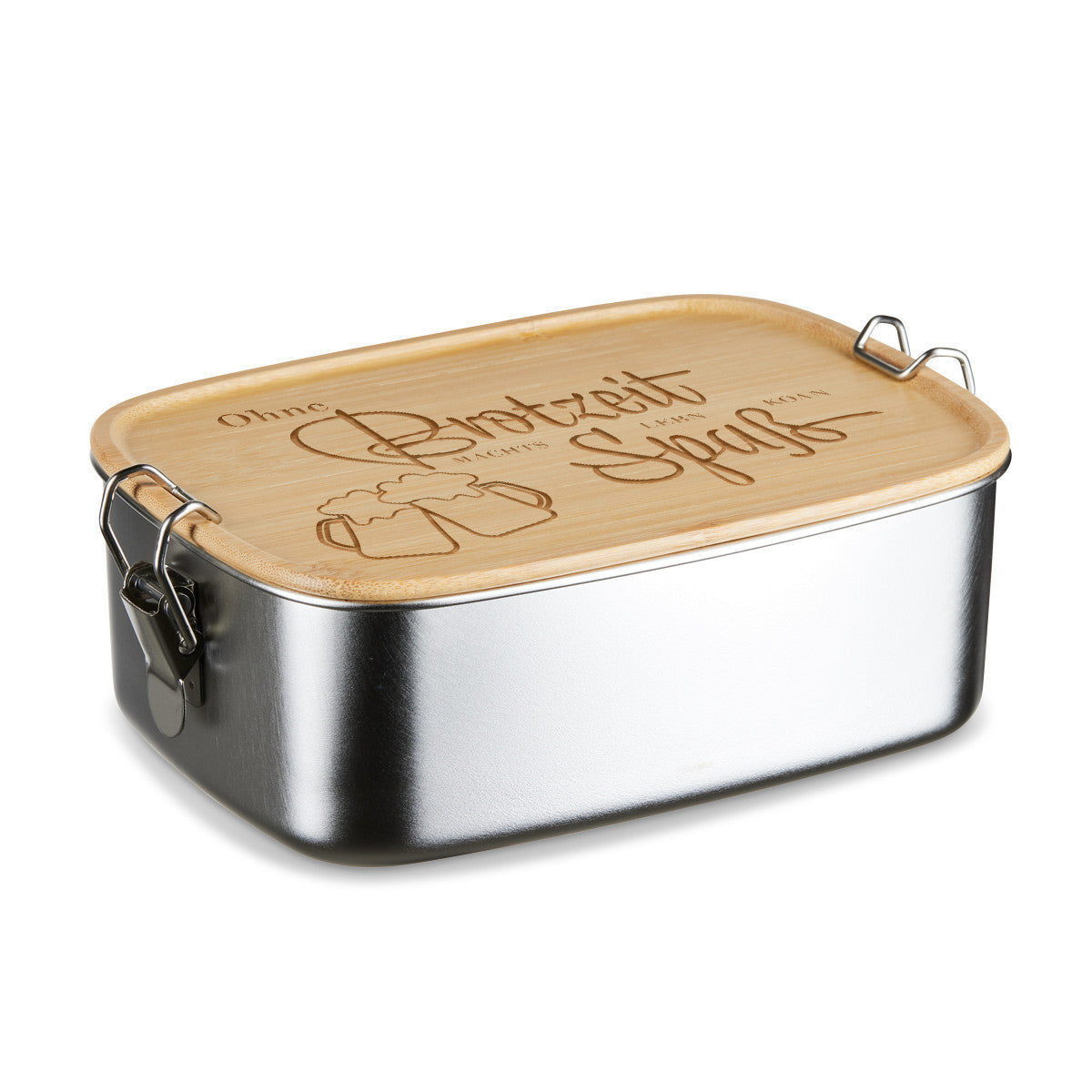 Lunchbox Edelstahl mit Bambusdeckel & Gravur – Nachhaltig, robust & stilvoll