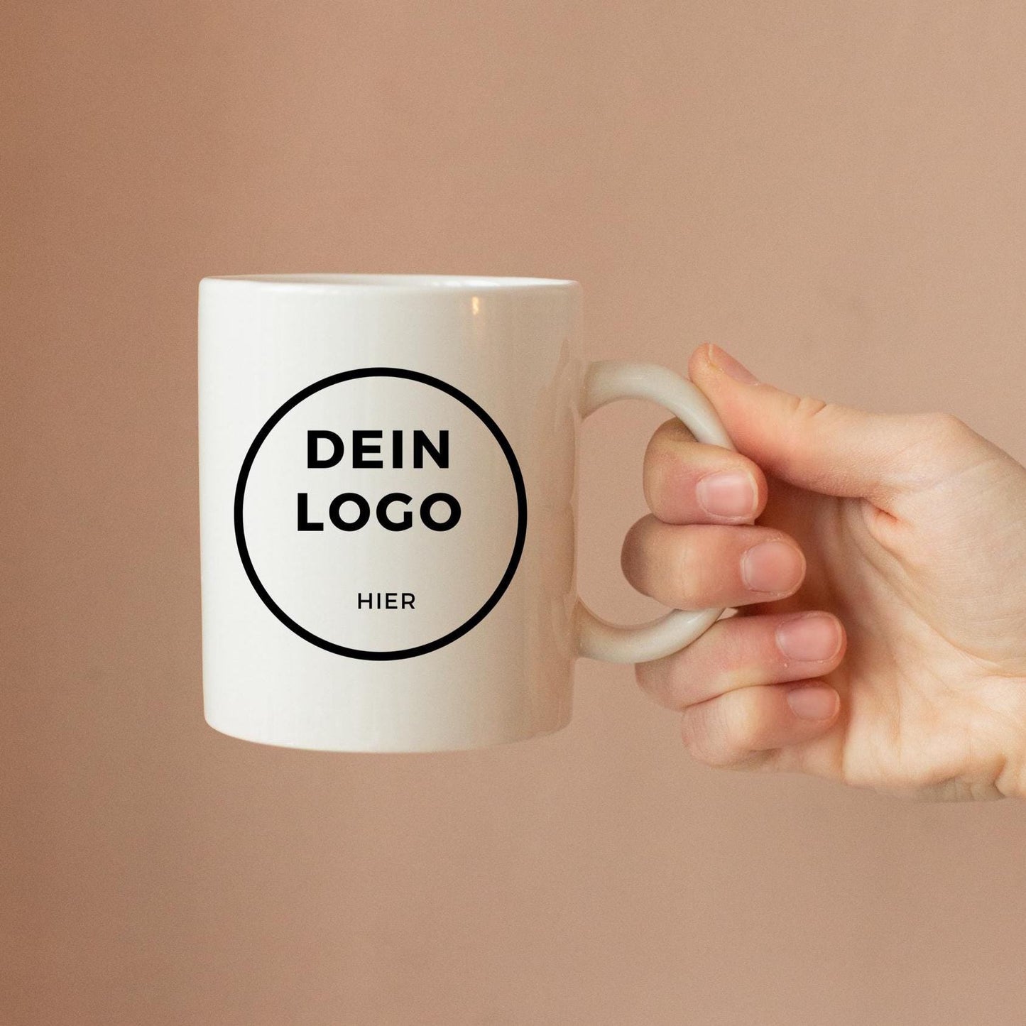 Werbetasse mit Logo – Personalisierte Tasse 330ml | Bedruckte Tasse als Werbegeschenk | Spülmaschinenfest | Ab 1 Stück