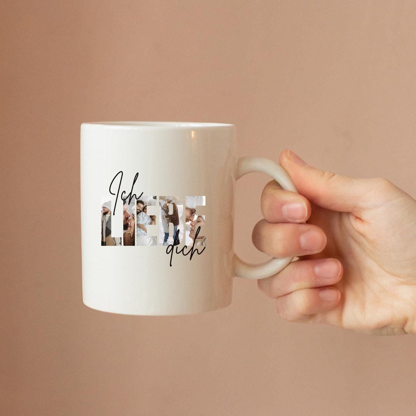 Pärchen Tasse 330ml mit Liebesmotiv – Persönliches Geschenk für Paare, Liebe zum Festhalten, Kaffeetasse Partnerbecher
