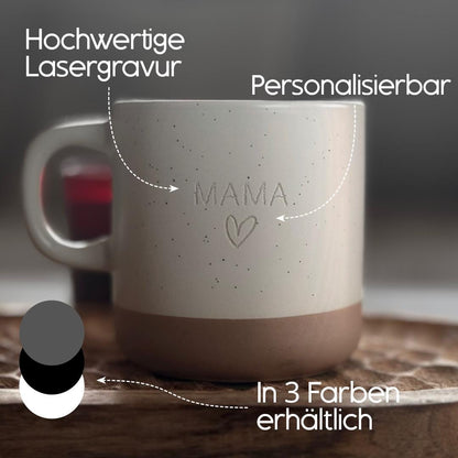 Personalisierbare Keramik Tasse  – Geschenk zum Muttertag Stilvoll, Persönlich & Vielseitig