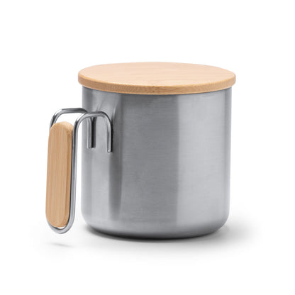 Edelstahlbecher mit Bambusdeckel – 350 ml | Nachhaltig & personalisierbar mit Gravur