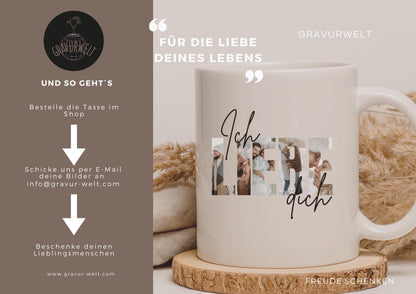 Pärchen Tasse 330ml mit Liebesmotiv – Persönliches Geschenk für Paare, Liebe zum Festhalten, Kaffeetasse Partnerbecher