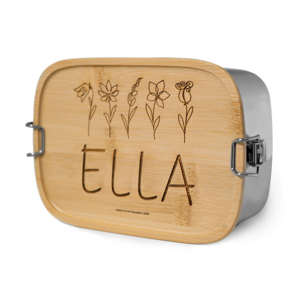 Lunchbox Edelstahl mit Bambusdeckel & Gravur – Nachhaltig, robust & stilvoll