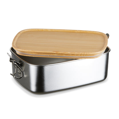Lunchbox Edelstahl mit Bambusdeckel & Gravur – Nachhaltig, robust & stilvoll