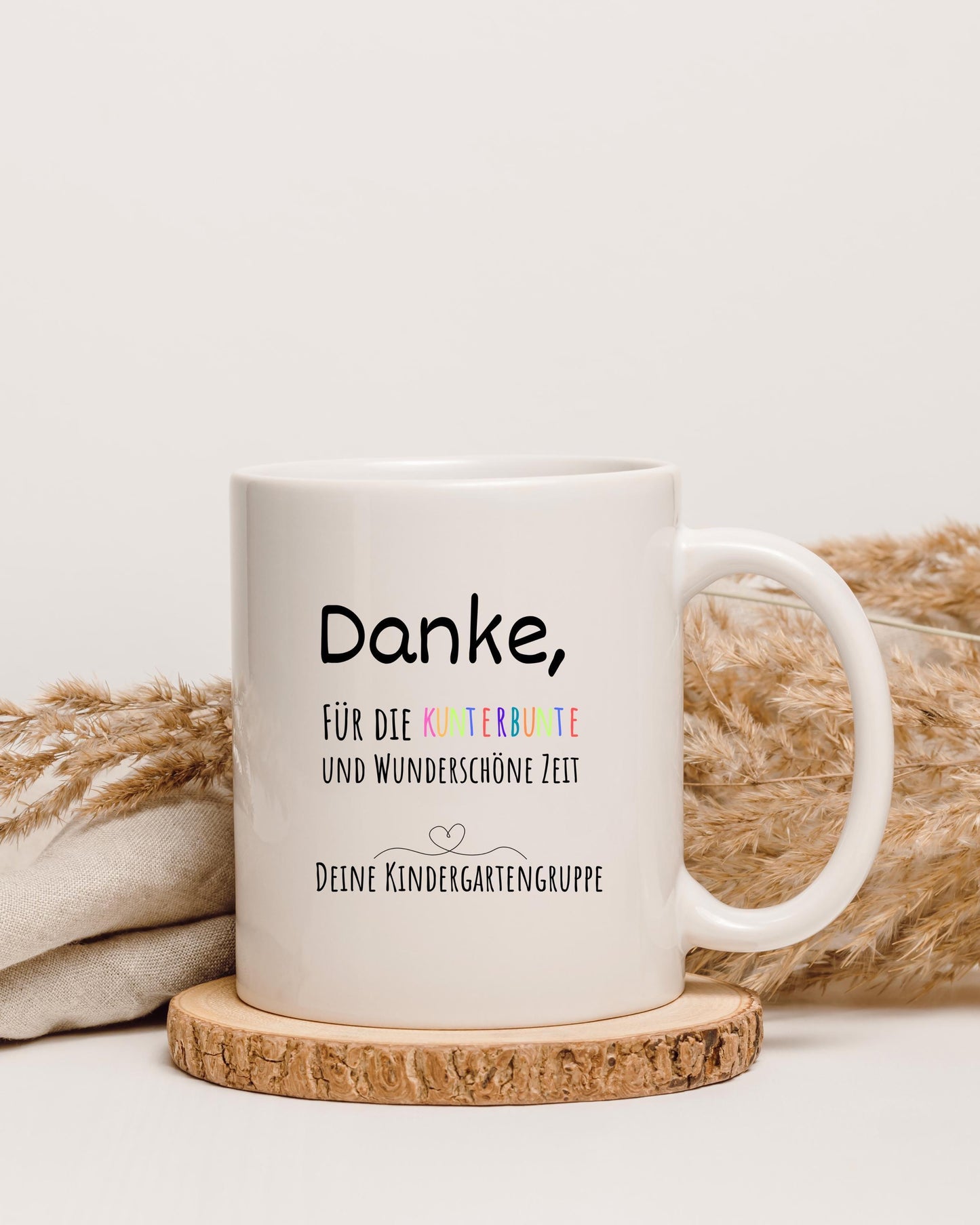 Personalisierte Tasse Erzieherin Abschied – Danke Spruch Kindergarten Geschenk – Keramiktasse 330ml mit Namen Kita Gruppe