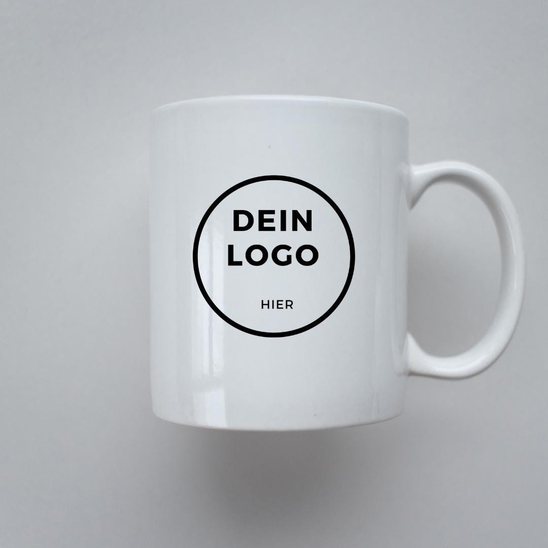 Werbetasse mit Logo – Personalisierte Tasse 330ml | Bedruckte Tasse als Werbegeschenk | Spülmaschinenfest | Ab 1 Stück