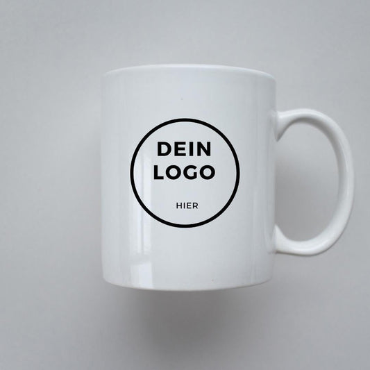 Werbetasse mit Logo – Personalisierte Tasse 330ml | Bedruckte Tasse als Werbegeschenk | Spülmaschinenfest | Ab 1 Stück