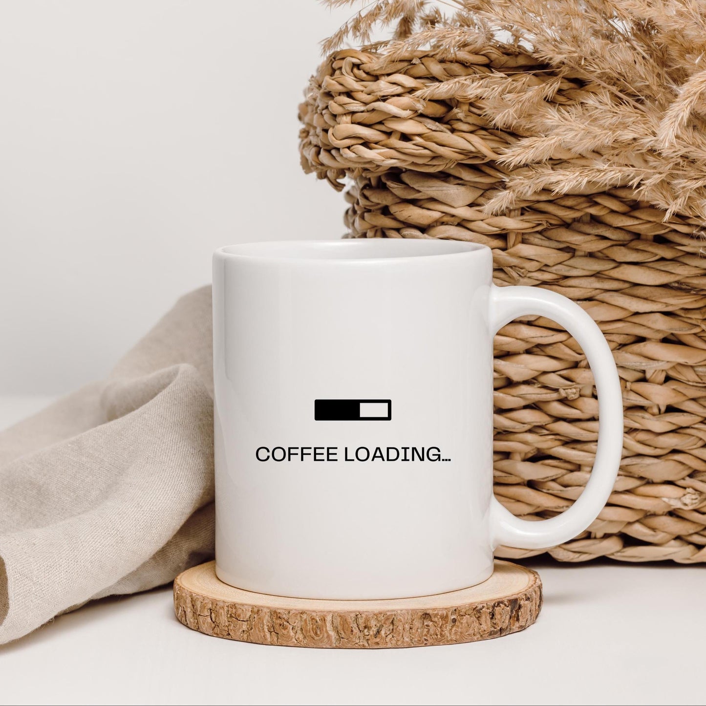 Lustige Kaffeetasse – Coffee Loading – Geschenk für Morgenmuffel & Büro – Keramiktasse 330ml – Spülmaschinenfest