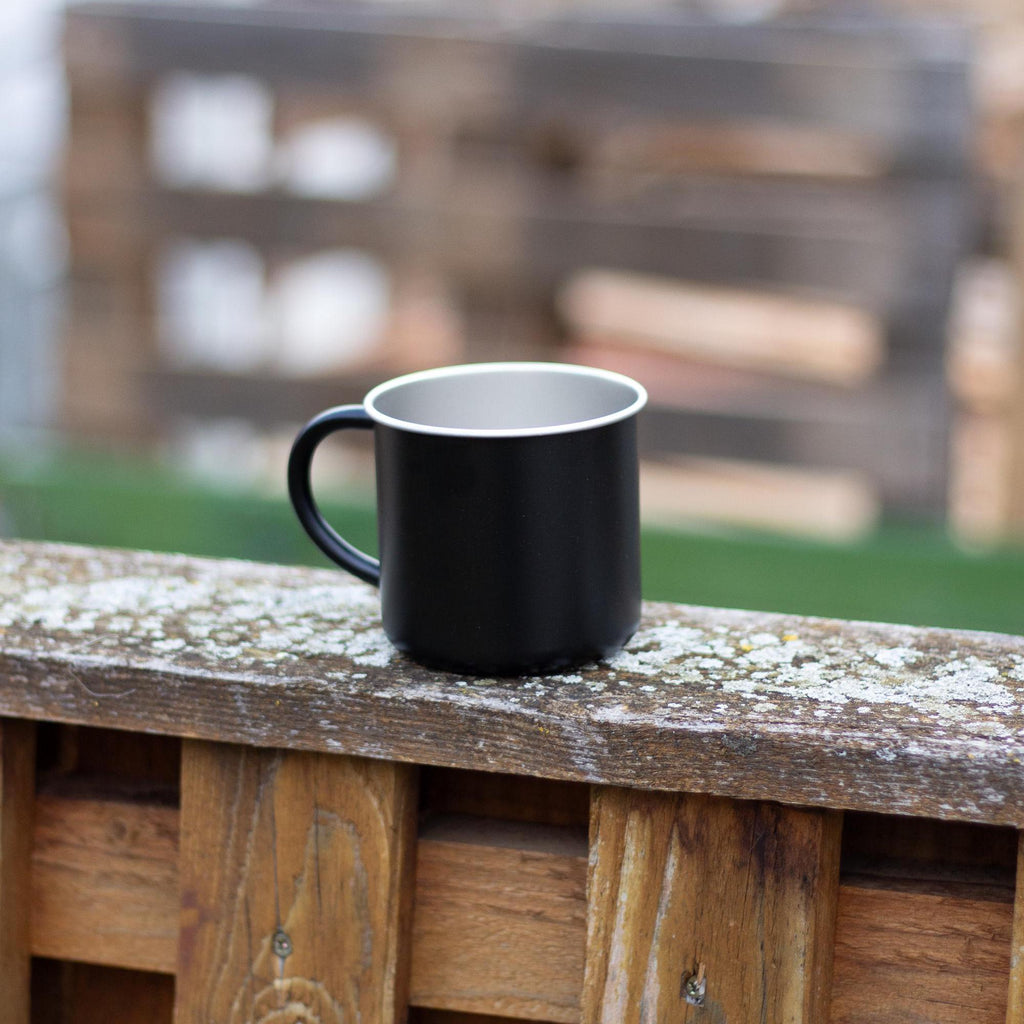 Outdoor Tasse aus Edelstahl 300ml   Outdoor Becher für Wandern & Camping  Grün oder Schwarz