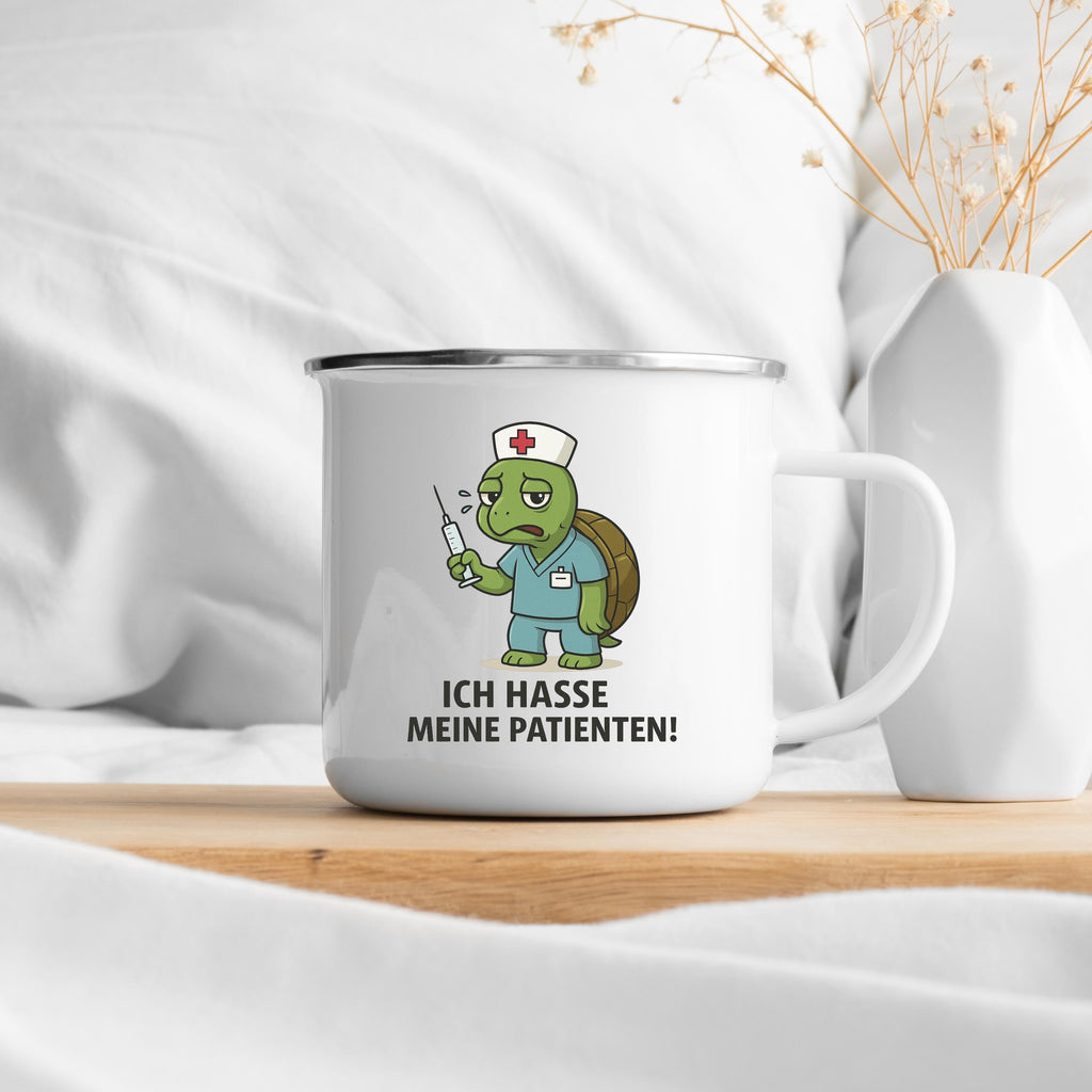 Lustige Emaille-Tasse mit Tiermotiv  300ml | Hochwertiger Sublimationsdruck | Geschenkidee für Kollegen & Freunde