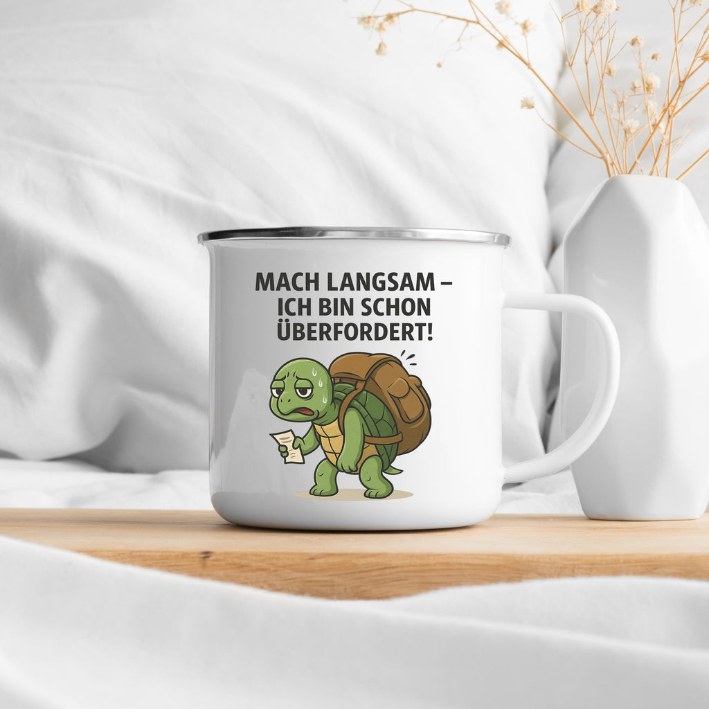 Lustige Emaille-Tasse mit Tiermotiv  300ml | Hochwertiger Sublimationsdruck | Geschenkidee für Kollegen & Freunde