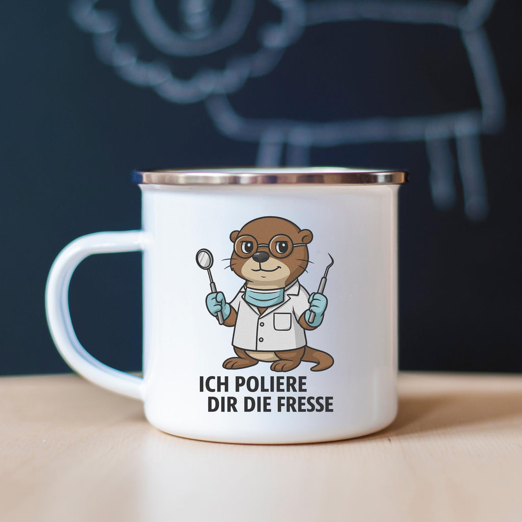 Lustige Emaille-Tasse mit Tiermotiv  300ml | Hochwertiger Sublimationsdruck | Geschenkidee für Kollegen & Freunde