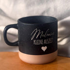Personalisierte Keramikbecher Kleine Auszeit“ mit Name & Herz Geschenkidee für Frauen und Männer Kaffeetasse mit Gravur für Wohlfühlmomente