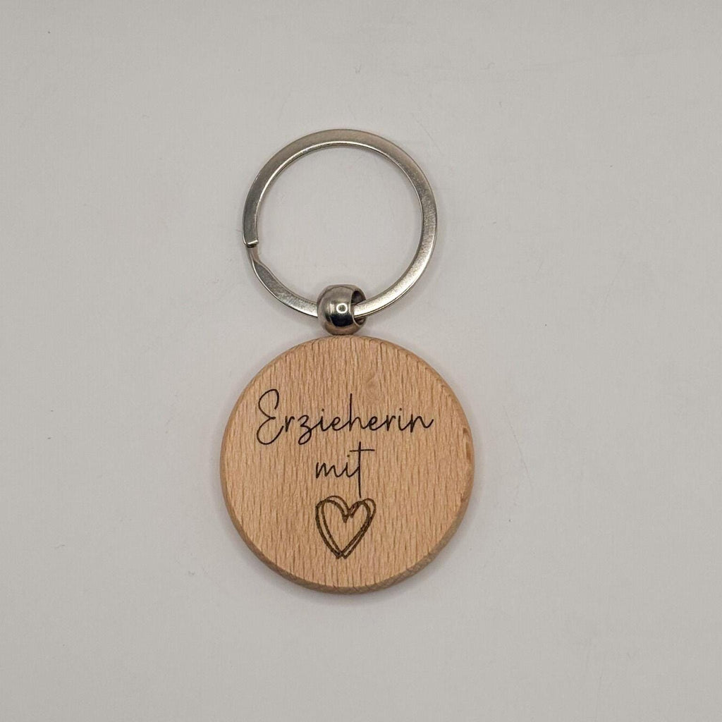 Personalisierbarer Holz-Schlüsselanhänger | Gravur mit Wunschtext oder Logo | Geschenkidee für Männer & Frauen | Naturmaterial, individuell