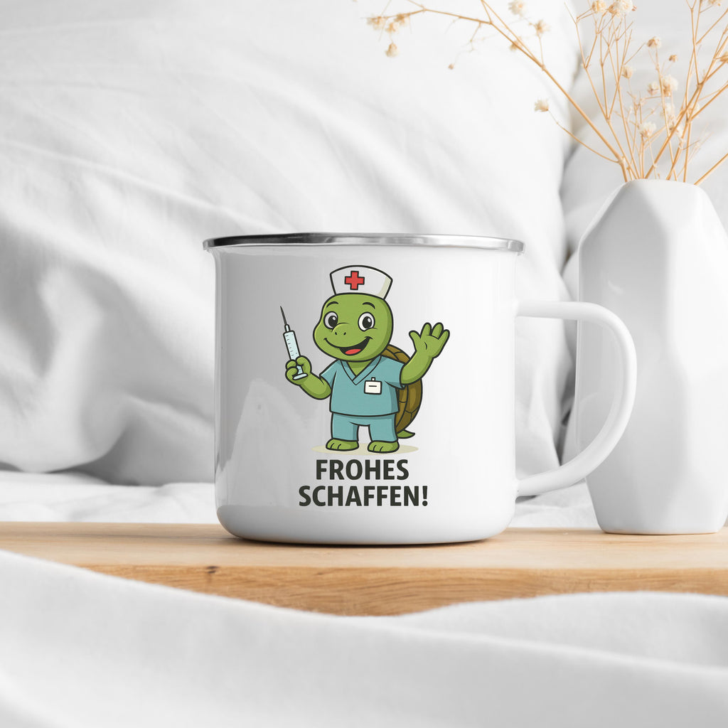 Lustige Emaille-Tasse mit Tiermotiv  300ml | Hochwertiger Sublimationsdruck | Geschenkidee für Kollegen & Freunde