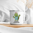 Lustige Emaille-Tasse mit Tiermotiv  300ml | Hochwertiger Sublimationsdruck | Geschenkidee für Kollegen & Freunde