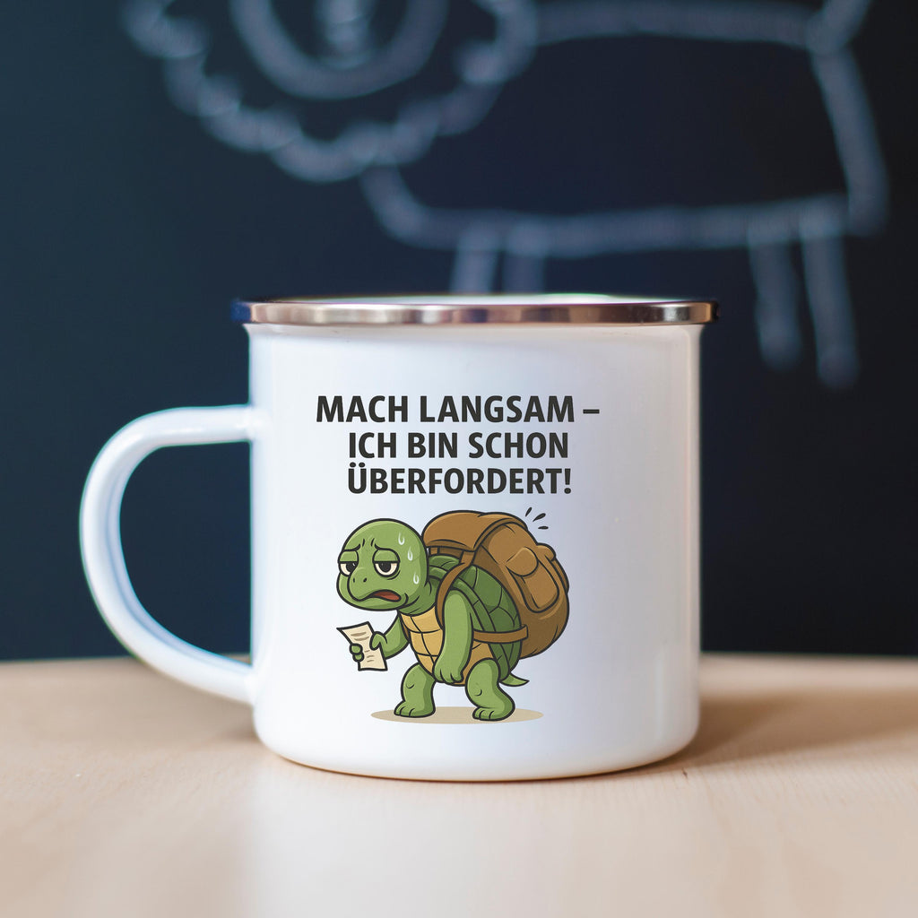 Lustige Emaille-Tasse mit Tiermotiv  300ml | Hochwertiger Sublimationsdruck | Geschenkidee für Kollegen & Freunde