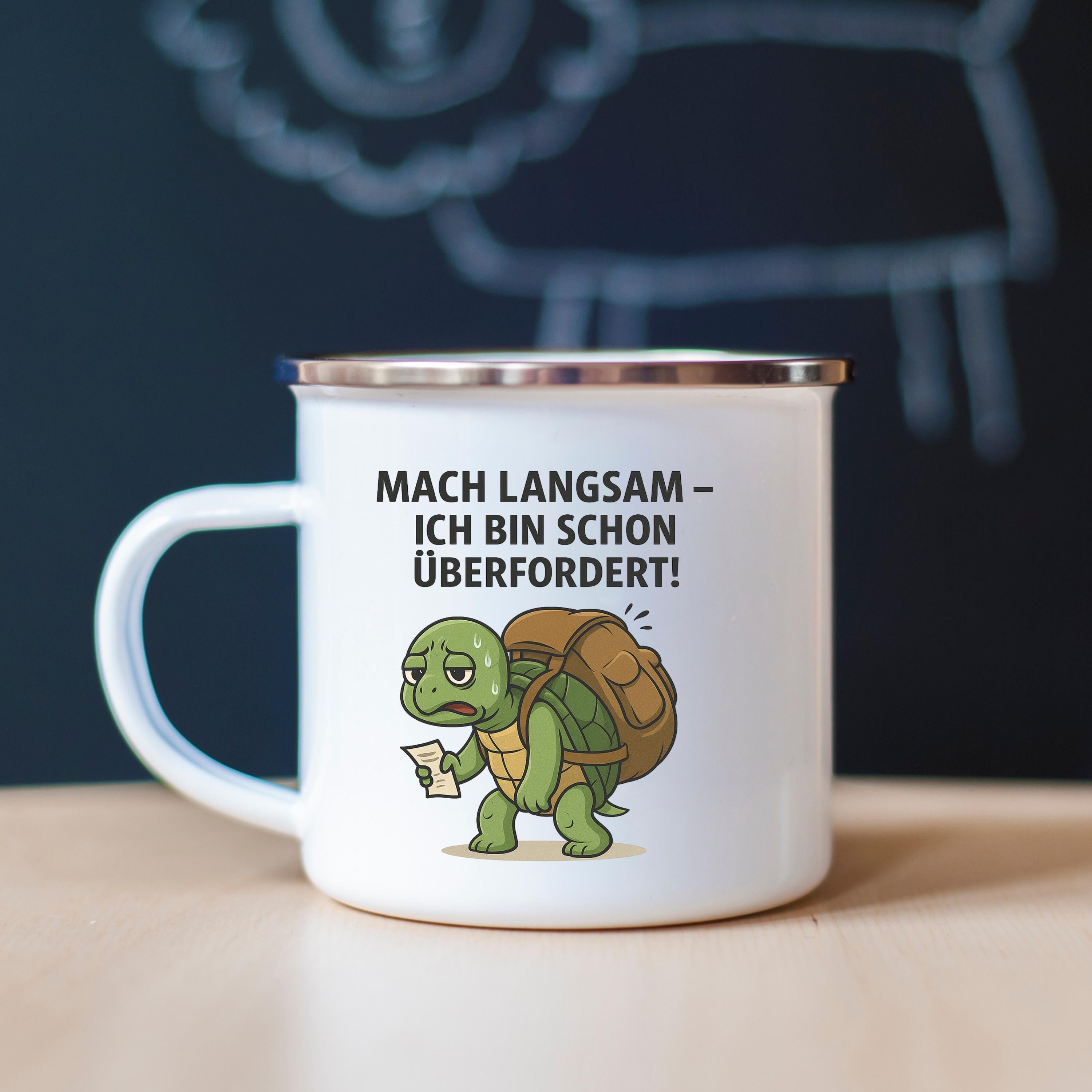 Lustige Emaille-Tasse mit Tiermotiv  300ml | Hochwertiger Sublimationsdruck | Geschenkidee für Kollegen & Freunde