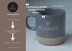 Personalisierte Keramiktasse mit Gravur Herzensmensch“ | 360 ml Tasse mit Namen, Geschenk für Frauen & Männer, Kaffee,Tee,Spülmaschinenfest