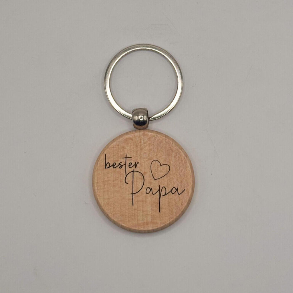 Personalisierbarer Holz-Schlüsselanhänger | Gravur mit Wunschtext oder Logo | Geschenkidee für Männer & Frauen | Naturmaterial, individuell