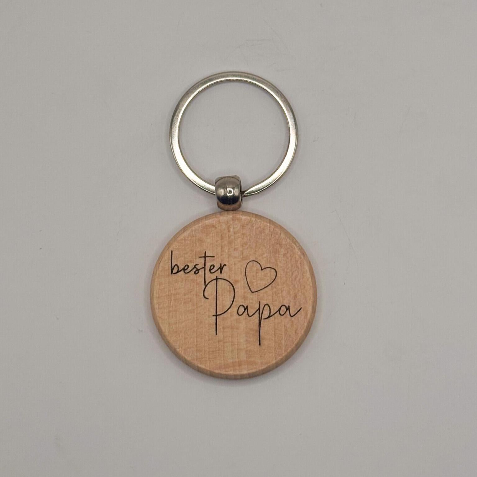 Personalisierbarer Holz-Schlüsselanhänger | Gravur mit Wunschtext oder Logo | Geschenkidee für Männer & Frauen | Naturmaterial, individuell