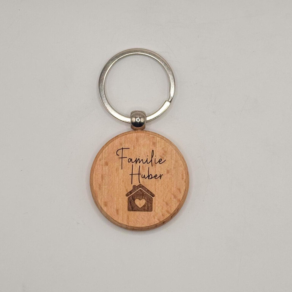Personalisierbarer Holz-Schlüsselanhänger | Gravur mit Wunschtext oder Logo | Geschenkidee für Männer & Frauen | Naturmaterial, individuell
