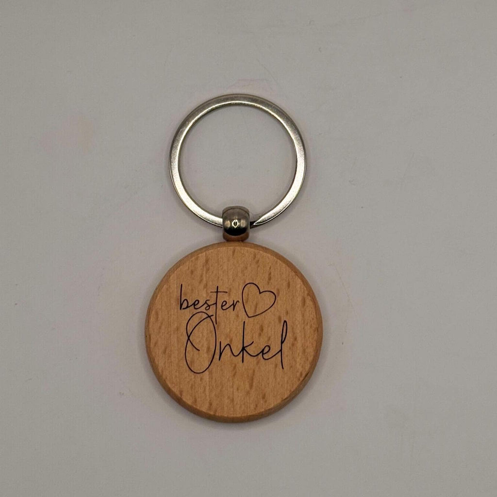 Personalisierbarer Holz-Schlüsselanhänger | Gravur mit Wunschtext oder Logo | Geschenkidee für Männer & Frauen | Naturmaterial, individuell