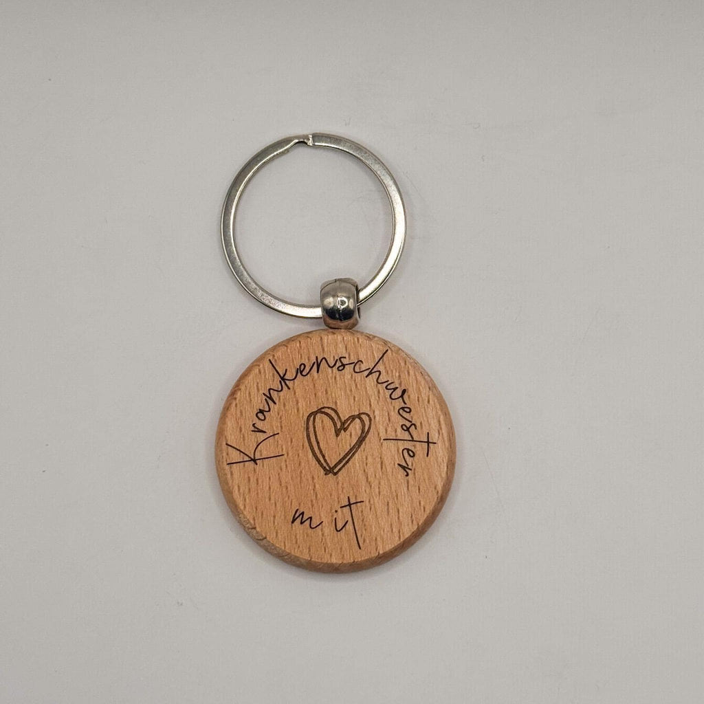 Personalisierbarer Holz-Schlüsselanhänger | Gravur mit Wunschtext oder Logo | Geschenkidee für Männer & Frauen | Naturmaterial, individuell