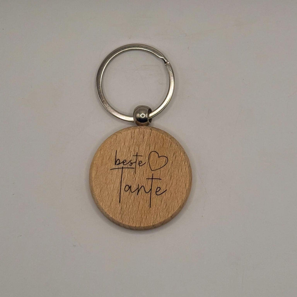 Personalisierbarer Holz-Schlüsselanhänger | Gravur mit Wunschtext oder Logo | Geschenkidee für Männer & Frauen | Naturmaterial, individuell