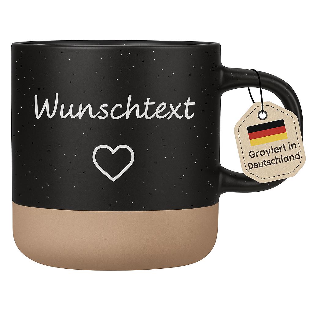 Personalisierte Tasse mit Wunschtext  Geschenk mit Text nach Wahl  Gravierte Keramiktasse  individuell & spülmaschinenfest  360 ml