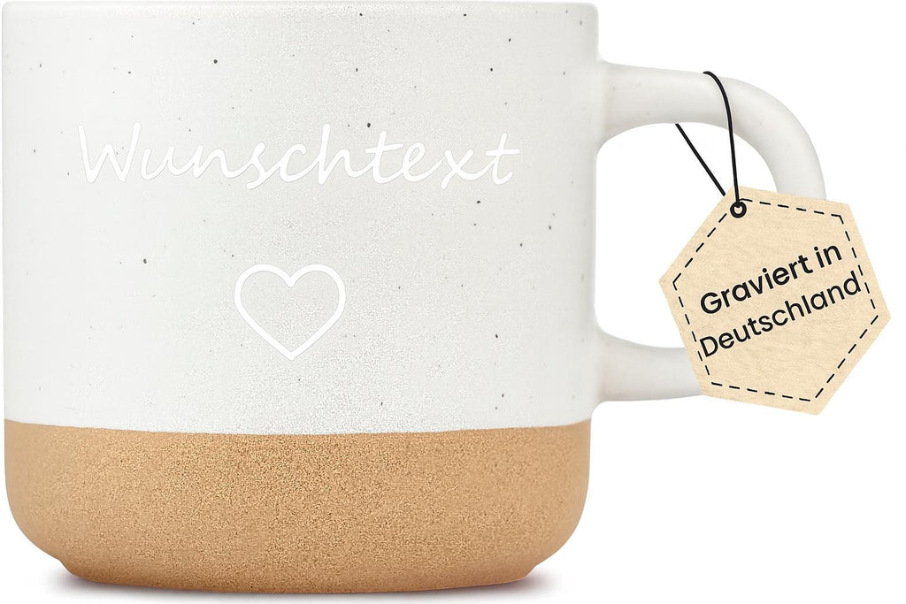 Personalisierte Tasse mit Wunschtext  Geschenk mit Text nach Wahl  Gravierte Keramiktasse  individuell & spülmaschinenfest  360 ml