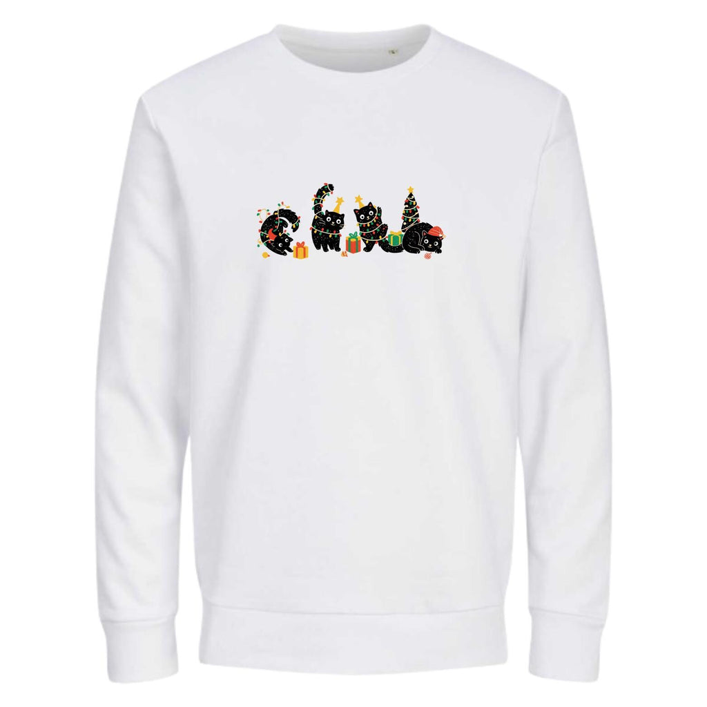 HoHoHo Cats Christmas Sweater | Cozy X-Mas Sweater | Frohe Weihnachten Pullover | Geschenk für Frauen & Männer | Retro Christmas Sweater