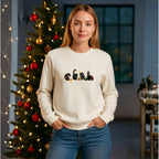 HoHoHo Cats Christmas Sweater | Cozy X-Mas Sweater | Frohe Weihnachten Pullover | Geschenk für Frauen & Männer | Retro Christmas Sweater
