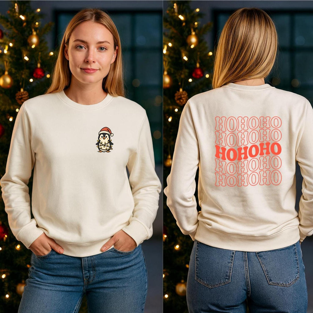 HoHoHo Pinguin Christmas Sweater | Cozy X-Mas Sweater | Frohe Weihnachten Pullover | Geschenk für Frauen & Männer | Retro Christmas Sweater