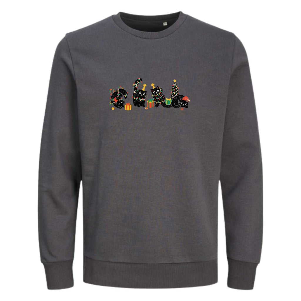 HoHoHo Cats Christmas Sweater | Cozy X-Mas Sweater | Frohe Weihnachten Pullover | Geschenk für Frauen & Männer | Retro Christmas Sweater