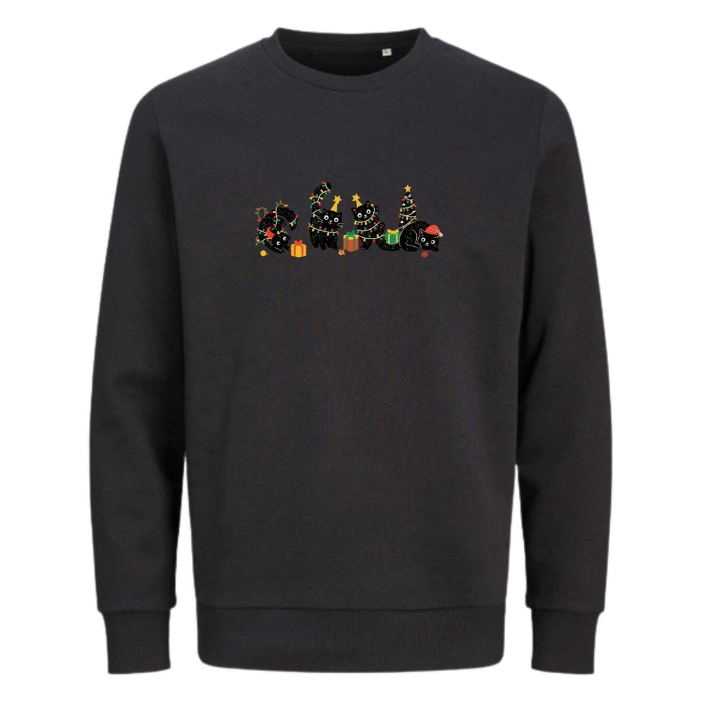 HoHoHo Cats Christmas Sweater | Cozy X-Mas Sweater | Frohe Weihnachten Pullover | Geschenk für Frauen & Männer | Retro Christmas Sweater
