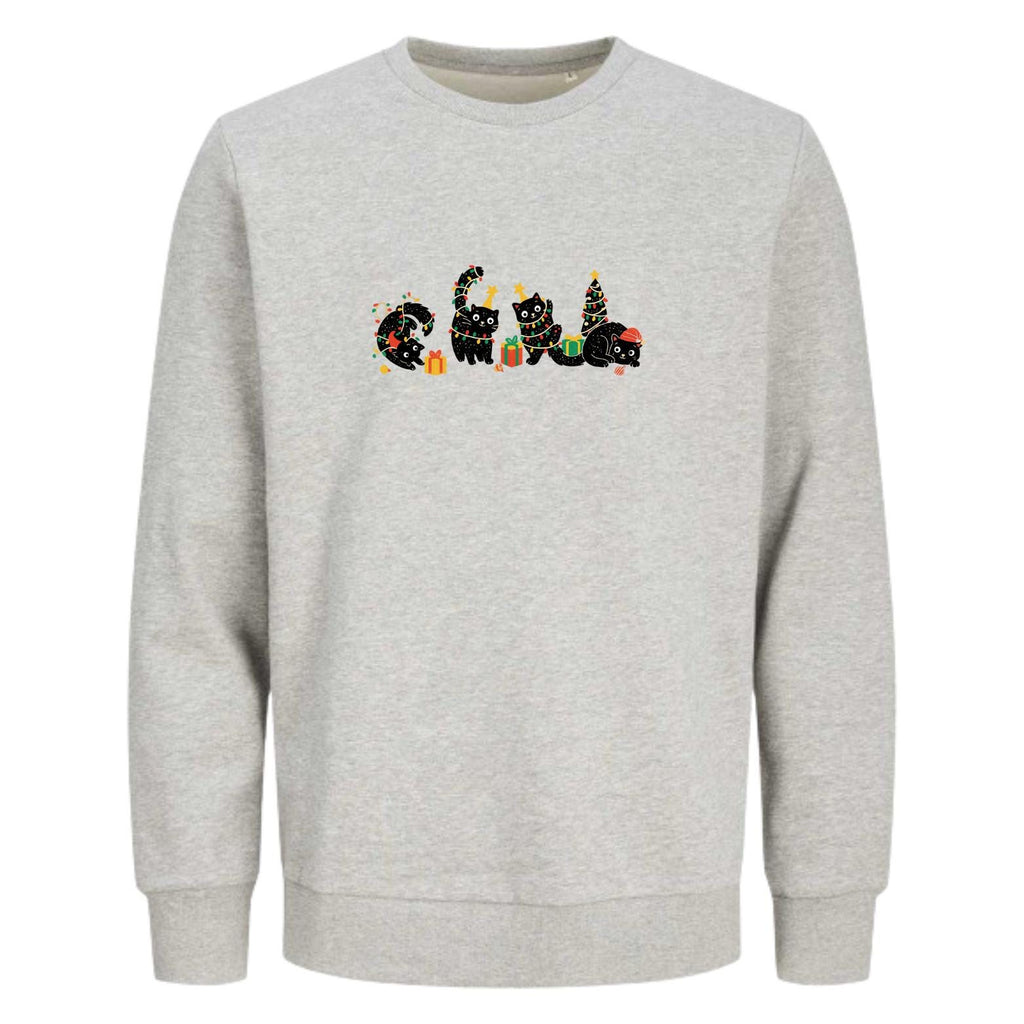 HoHoHo Cats Christmas Sweater | Cozy X-Mas Sweater | Frohe Weihnachten Pullover | Geschenk für Frauen & Männer | Retro Christmas Sweater