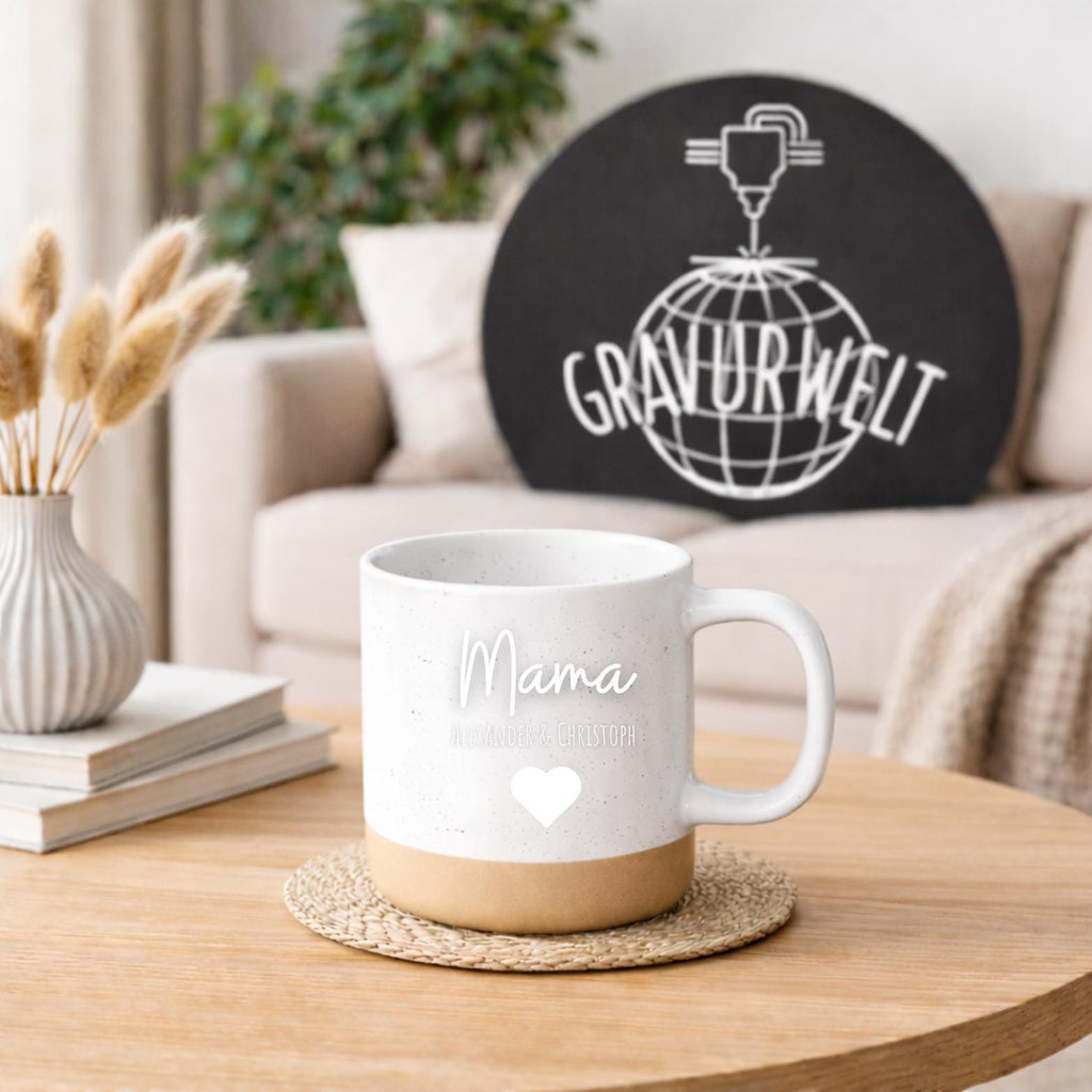 Personalisierte Mama Tasse mit Namen  Geschenk zum Muttertag & Valentinstag  Keramiktasse Mama Herz  Geschenk von Kindern
