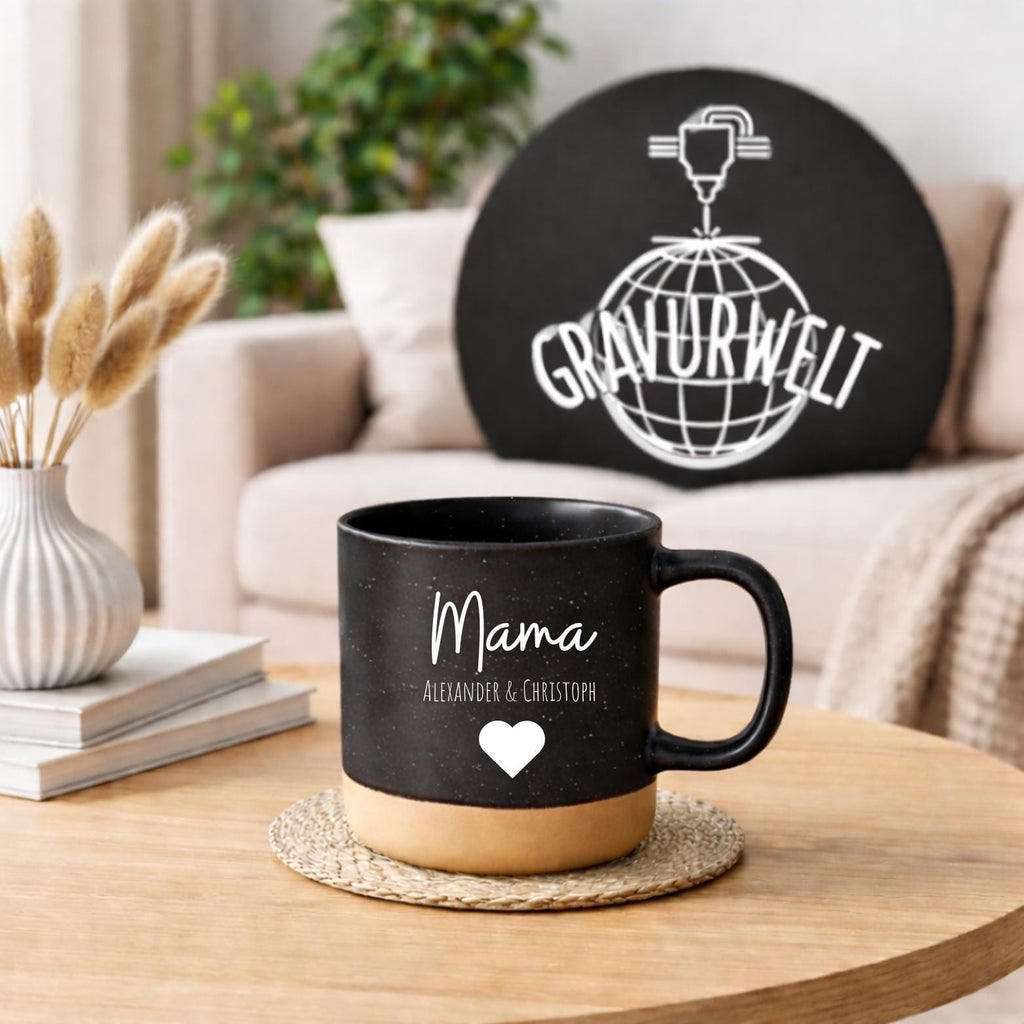 Personalisierte Mama Tasse mit Namen  Geschenk zum Muttertag & Valentinstag  Keramiktasse Mama Herz  Geschenk von Kindern