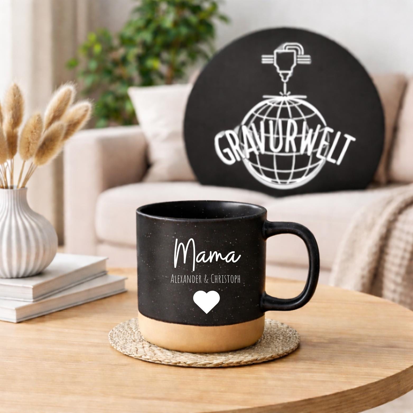 Personalisierte Mama Tasse mit Namen  Geschenk zum Muttertag & Valentinstag  Keramiktasse Mama Herz  Geschenk von Kindern