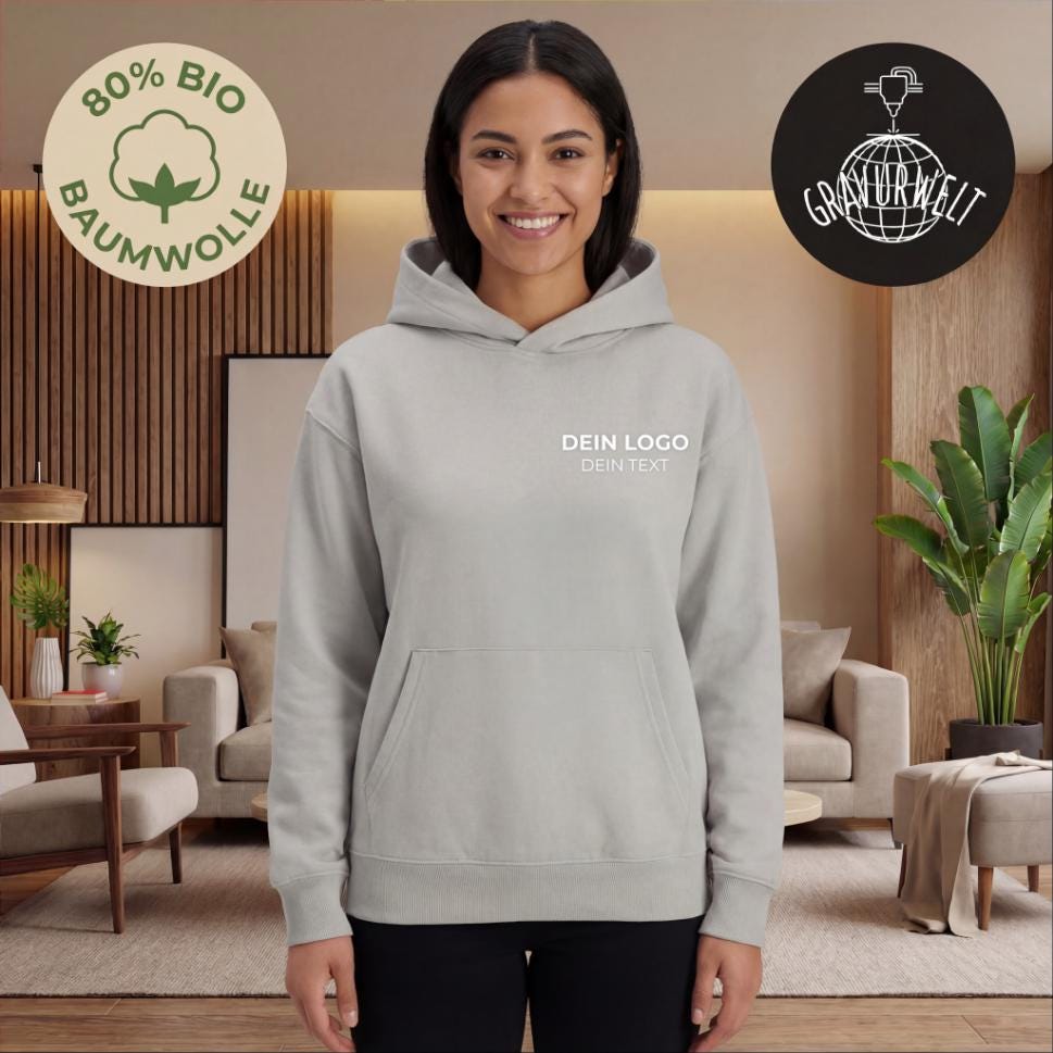 Personalisierter Hoodie mit eigenem Logo & Text | Unisex | Firmenkleidung | Teamwear | Hochwertiger DTF Druck