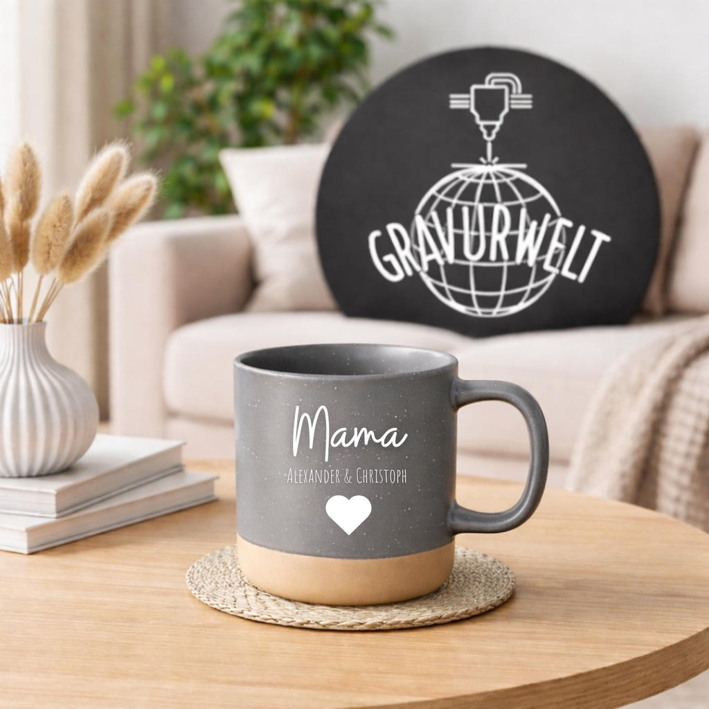 Personalisierte Mama Tasse mit Namen  Geschenk zum Muttertag & Valentinstag  Keramiktasse Mama Herz  Geschenk von Kindern