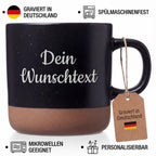 Personalisierte Tasse mit Wunschtext,Gravierte Keramiktasse,Kaffeetasse individuell,Geschenk mit Text,Spülmaschinenfest,360 ml Geschenkidee