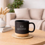 Personalisierte Tasse mit Wunschtext,Gravierte Keramiktasse,Kaffeetasse individuell,Geschenk mit Text,Spülmaschinenfest,360 ml Geschenkidee