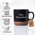 Personalisierte Tasse mit Wunschtext,Gravierte Keramiktasse,Kaffeetasse individuell,Geschenk mit Text,Spülmaschinenfest,360 ml Geschenkidee