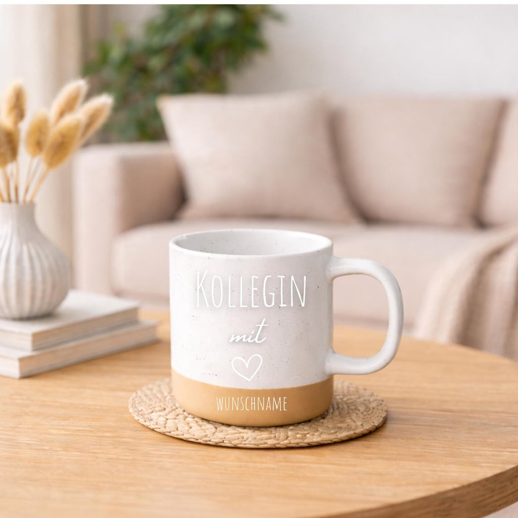 Personalisierbarer Keramikbecher Kollegin mit Herz“ | Geschenkidee für Mama, Freundin & Lieblingskollegin | Muttertag personalisierte Tasse