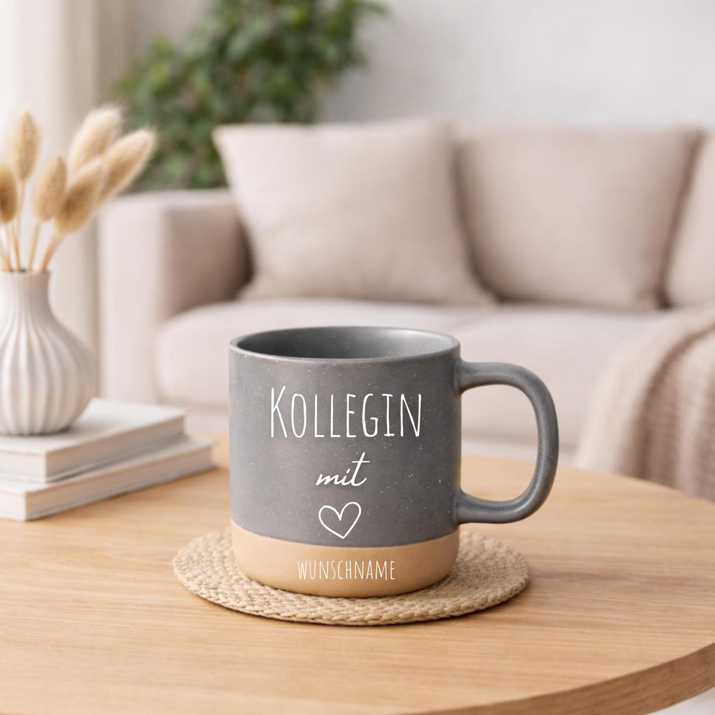 Personalisierbarer Keramikbecher Kollegin mit Herz“ | Geschenkidee für Mama, Freundin & Lieblingskollegin | Muttertag personalisierte Tasse