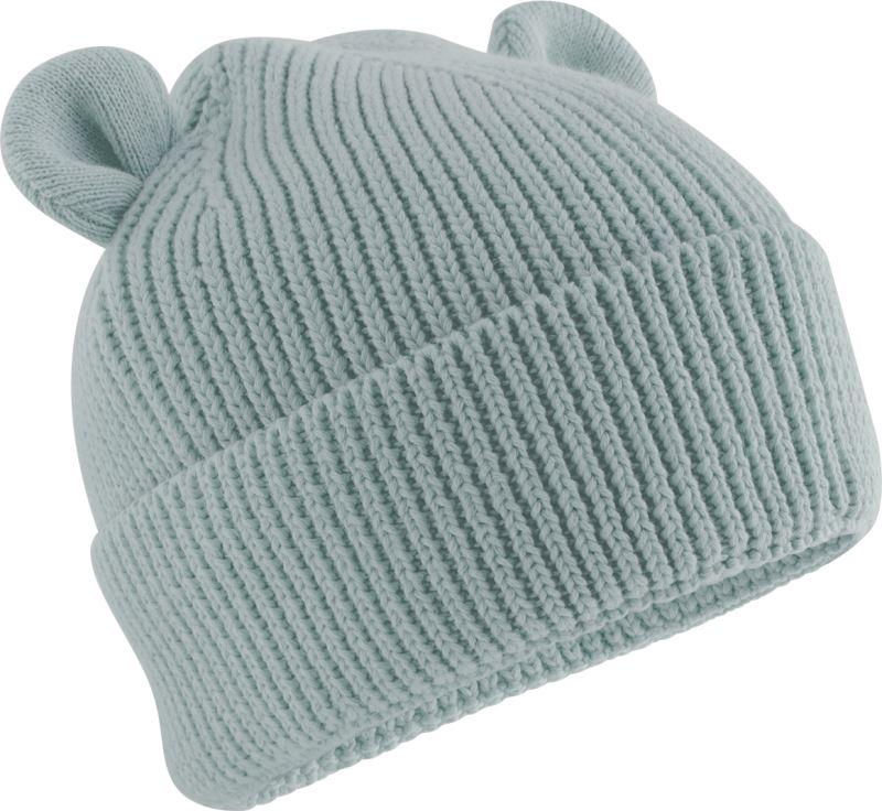 Personalisierte Baby Mütze aus Bio Baumwolle mit Namen bestickt, Baby Beanie mit Ohren, Neugeborenen Geschenk 12M-24M